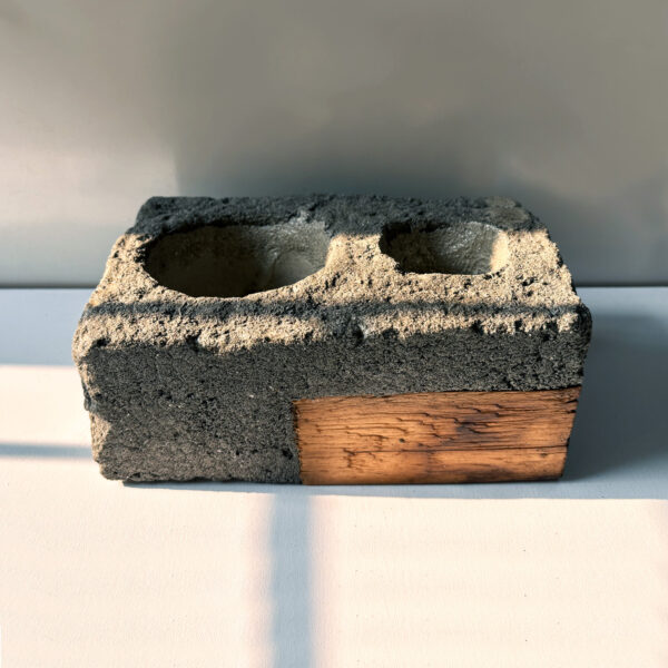Cement and Wooden combination Pot for Plants - Image 2