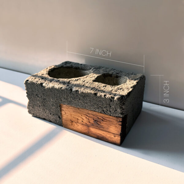 Cement and Wooden combination Pot for Plants - Image 4