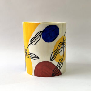 Plastic and Gypsum Combination Colorful Pot