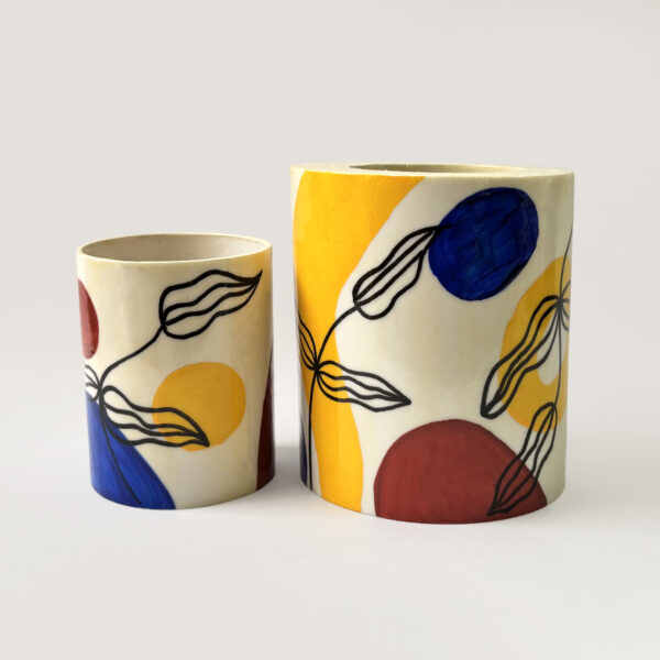Colorful Pots Combo with Gypsum and Plastic