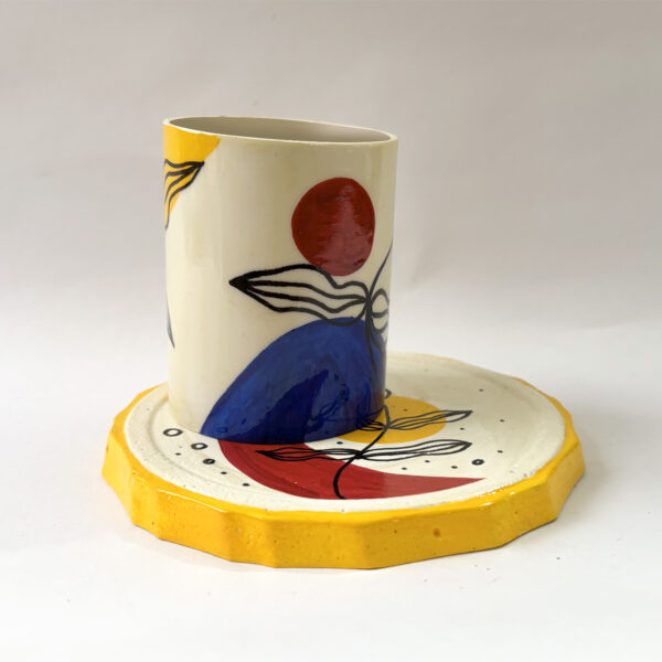 Small Colorful Pot Blending with Plastic and Gypsum - Image 2
