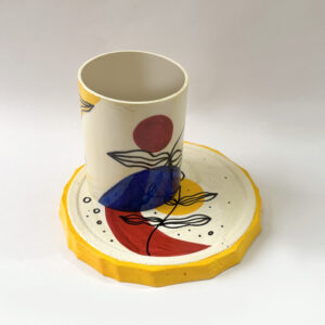 Small Colorful Pot Blending with Plastic and Gypsum
