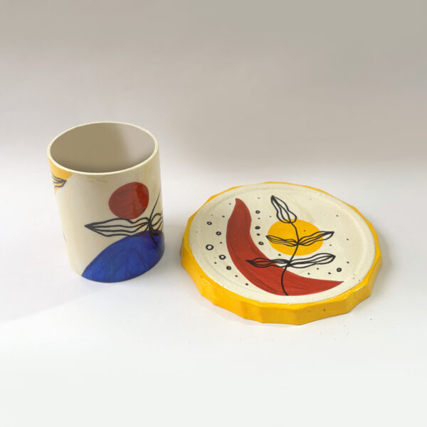 Small Colorful Pot Blending with Plastic and Gypsum - Image 3